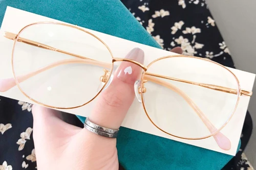 Lunettes ovales en titane rose #BS0406-0328