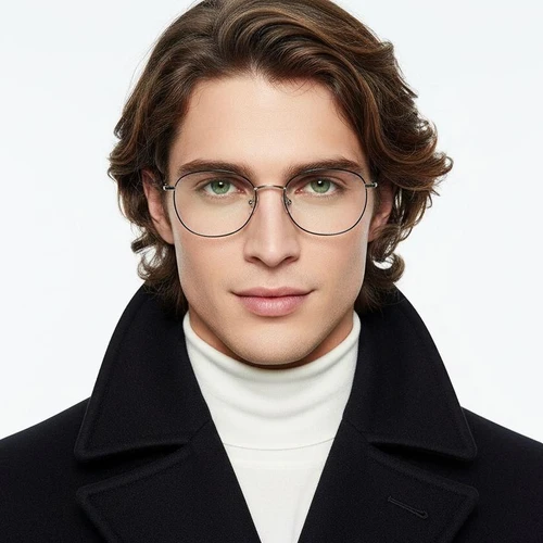 Oval Silver Titanium Glasses #BS0406-0329
