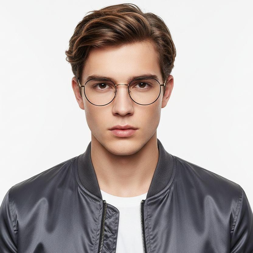 Ovale goldene Titanbrille #BS0406-0331