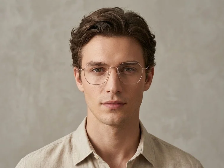 Geometric Pink Titanium Glasses #BS0406-0332