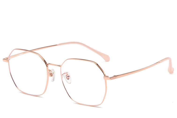Gafas geométricas de titanio rosa #BS0406-0332
