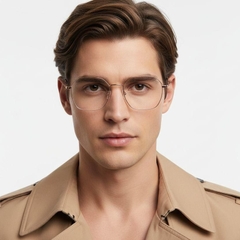 Gafas geométricas de titanio rosa #BS0406-0332