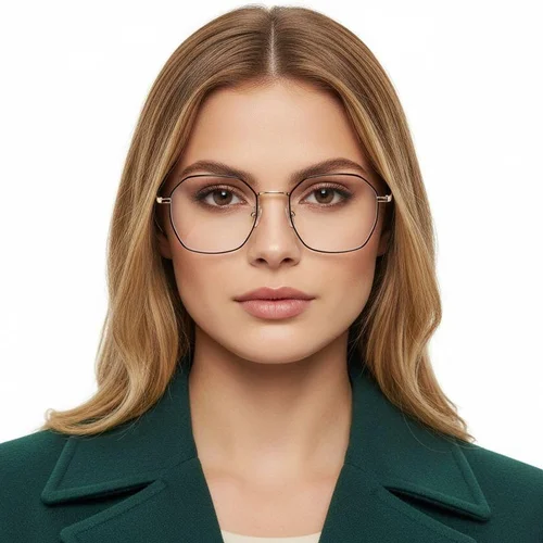 Lunettes géométriques en titane doré #BS0406-0333