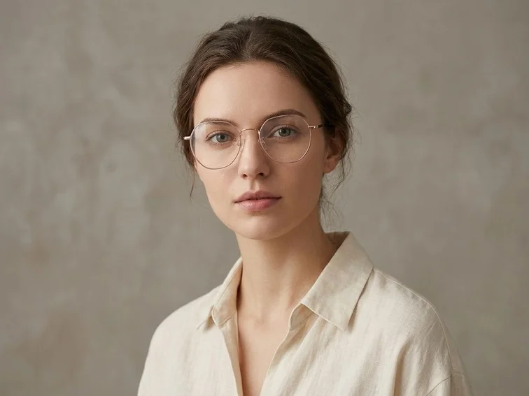 Geometric Pink Titanium Glasses #BS0406-0334