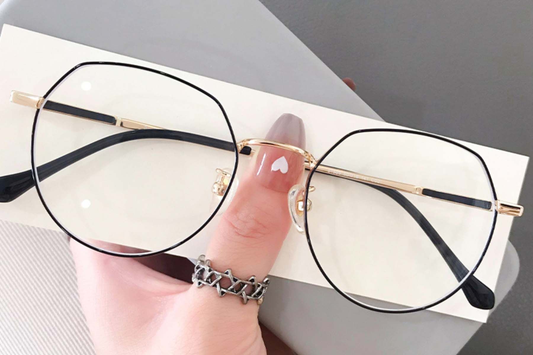 Geometric Golden Titanium Glasses #BS0406-0335