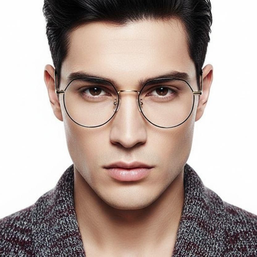 Geometrische goldene Titanbrille #BS0406-0335