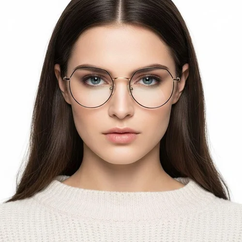 Lunettes géométriques en titane doré #BS0406-0335
