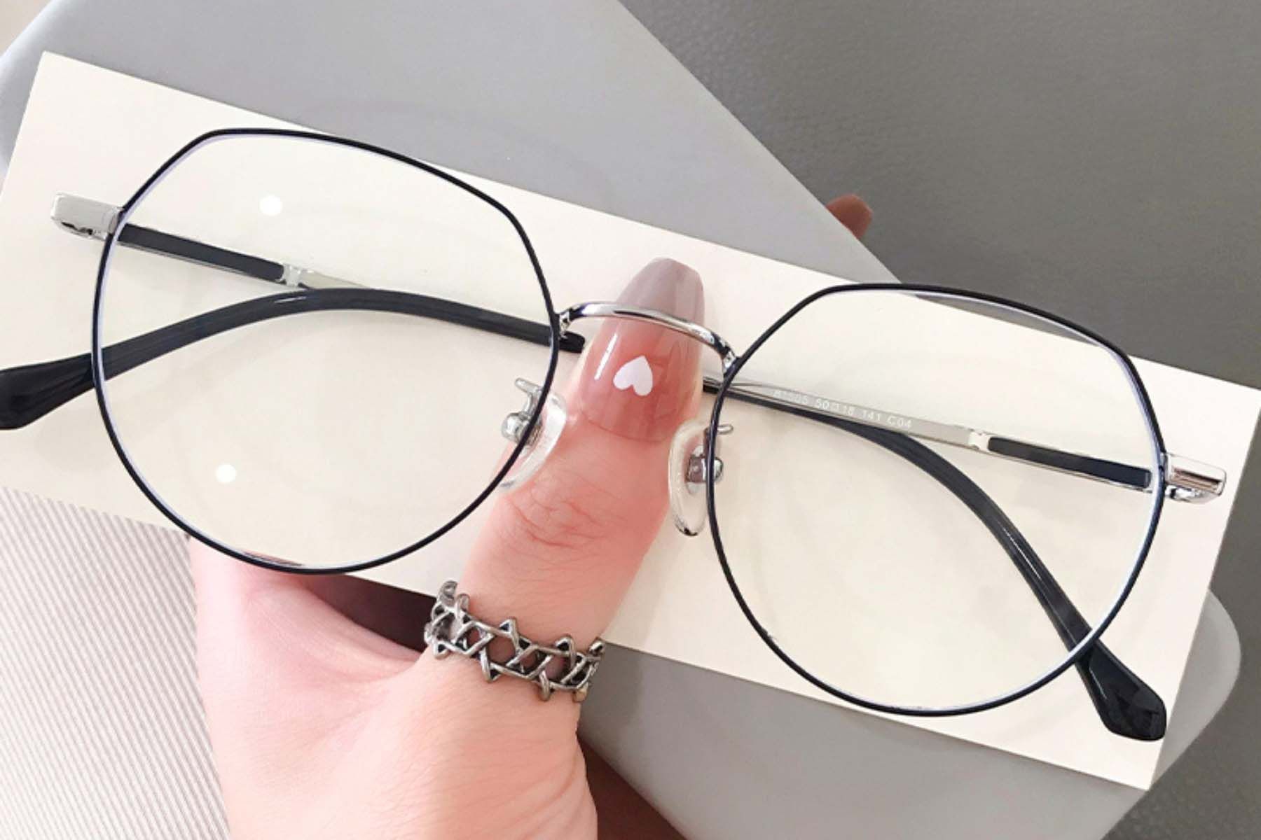 Geometric Black Titanium Glasses #BS0406-0337