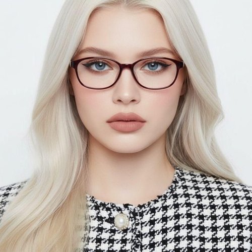Lunettes ovales rouges TR90 pour enfants #BS0406-0345