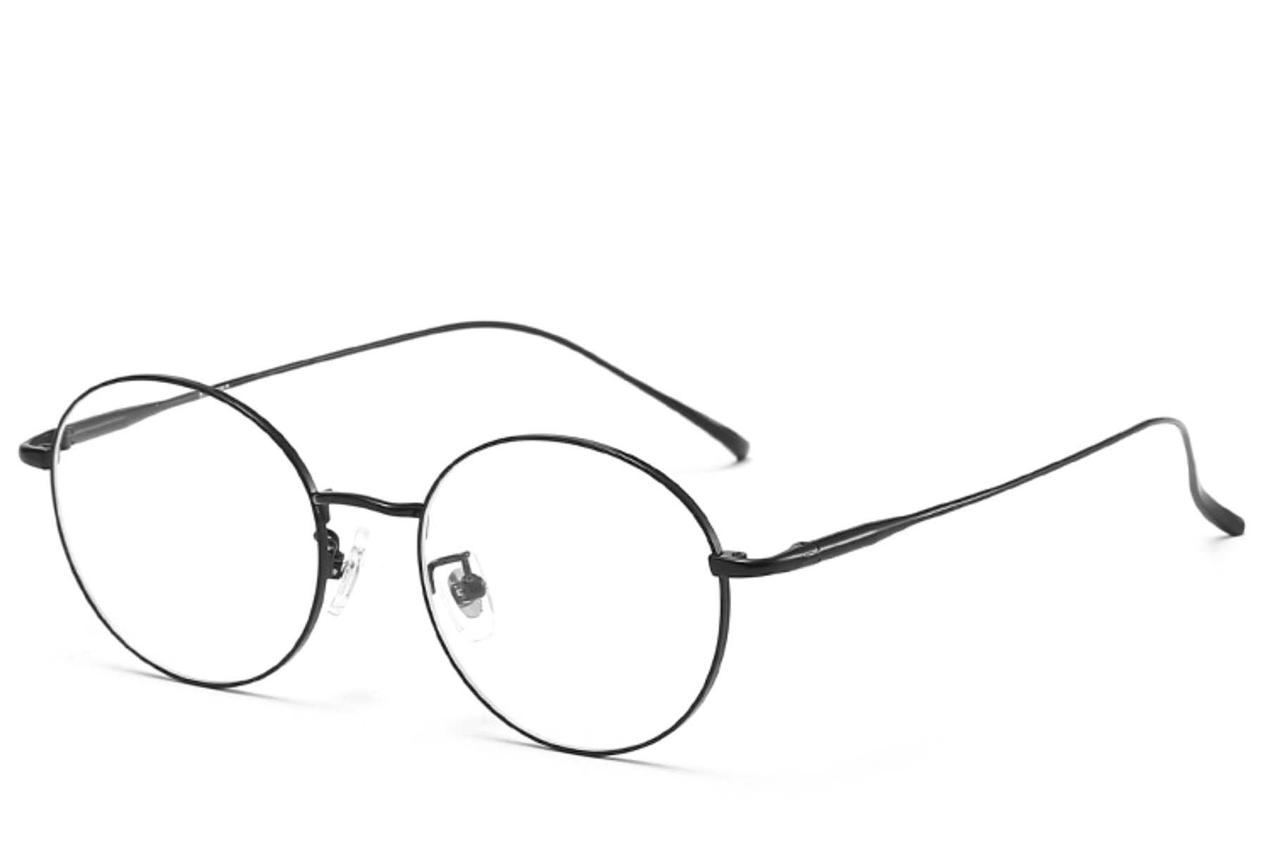 Gafas ovaladas de titanio negro #BS0406-0357