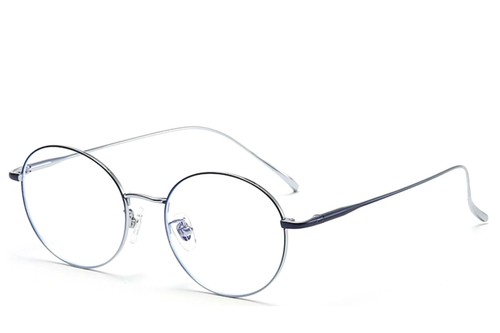 Oval Silver Titanium Glasses #BS0406-0358