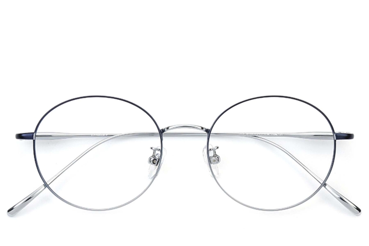 Oval Silver Titanium Glasses #BS0406-0358