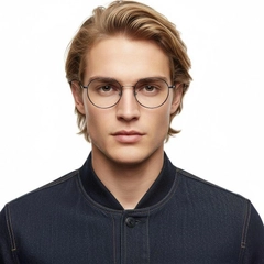 Gafas ovaladas de titanio plateado #BS0406-0358