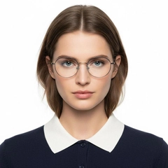 Gafas ovaladas de titanio plateado #BS0406-0358