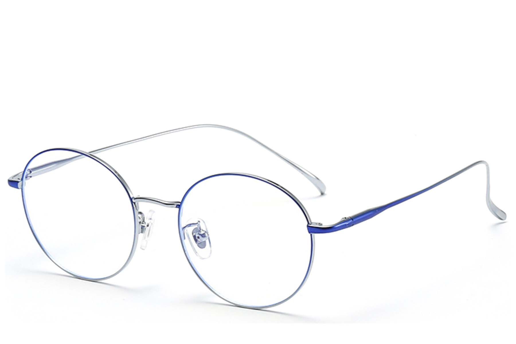 Oval Blue Titanium Glasses #BS0406-0360