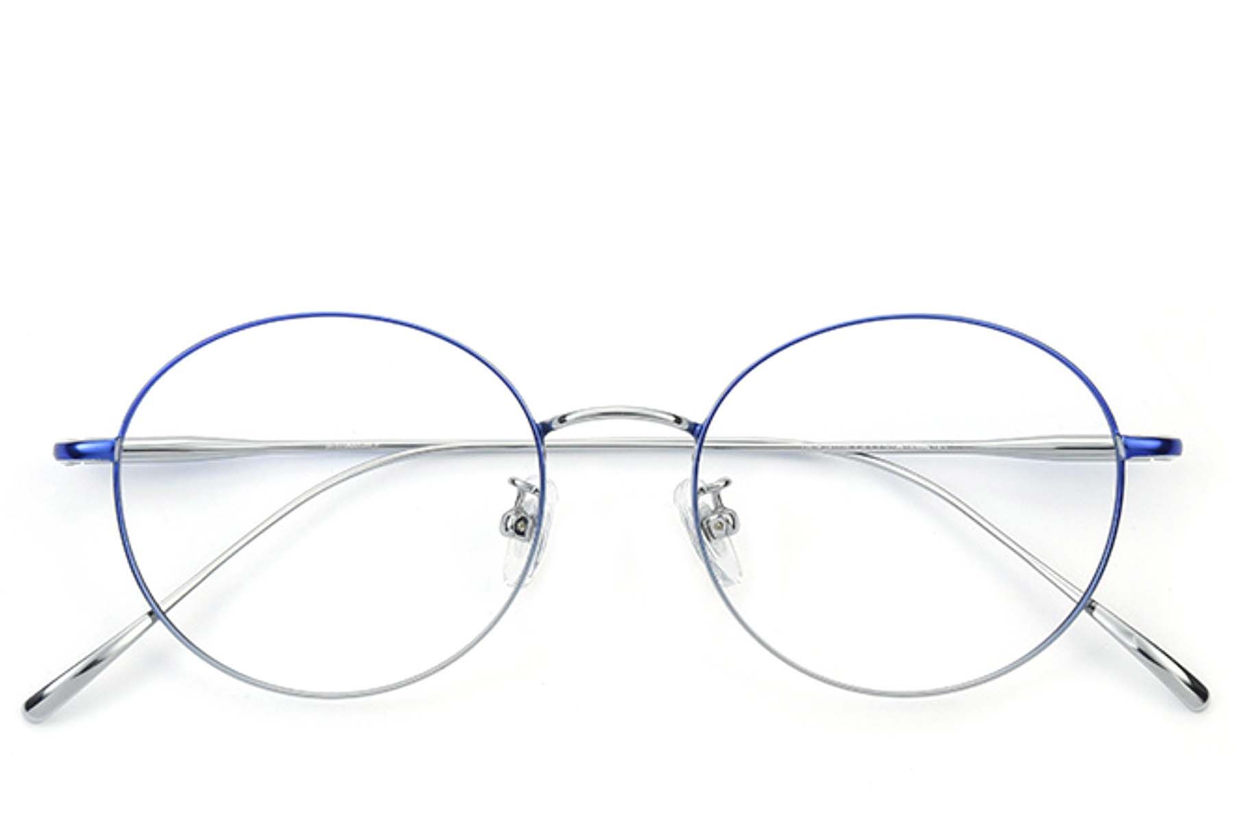 Oval Blue Titanium Glasses #BS0406-0360