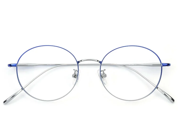Oval Blue Titanium Glasses #BS0406-0360