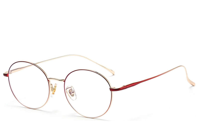 Oval Red Titanium Glasses #BS0406-0361