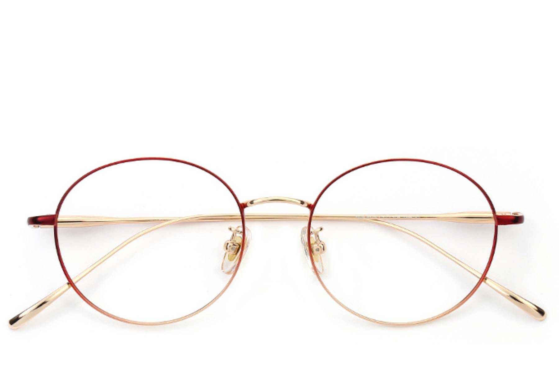 Oval Red Titanium Glasses #BS0406-0361
