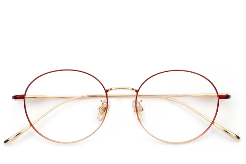 Oval Red Titanium Glasses #BS0406-0361