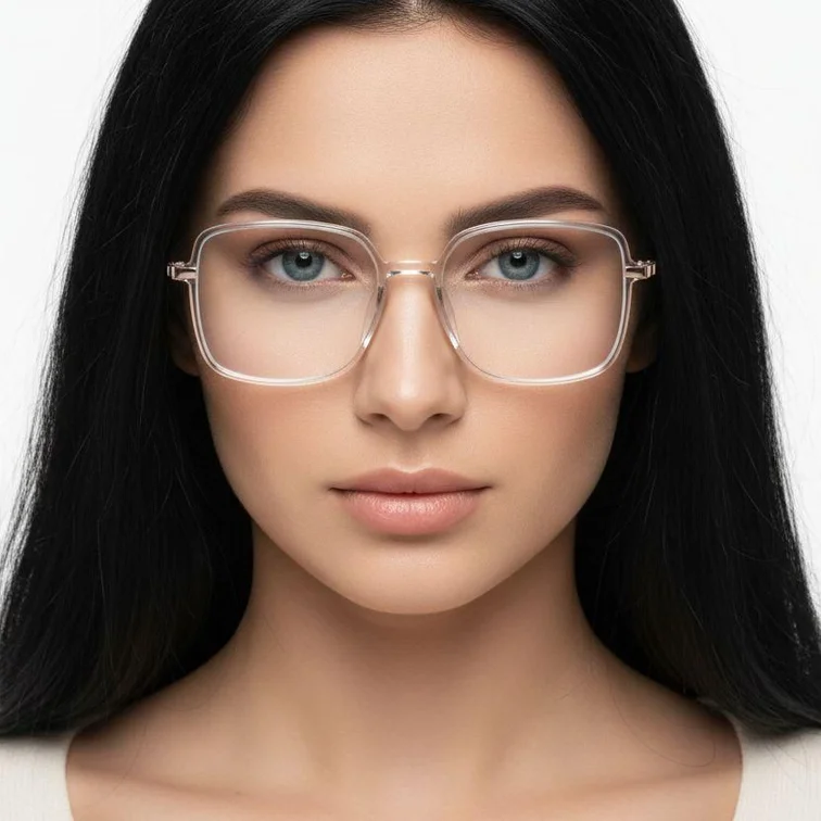 Rectangular Transparent TR90 Glasses #BS0406-0363