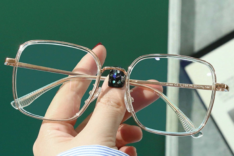 Rectangular Transparent Metal Glasses #BS0406-0370