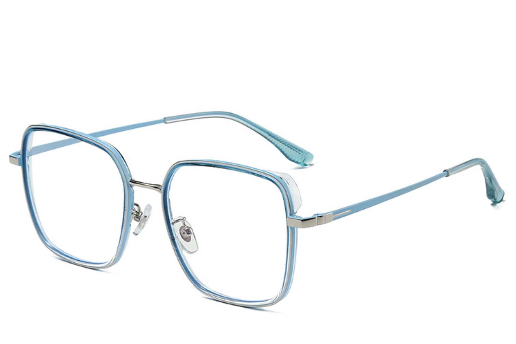 Gafas rectangulares de metal azul #BS0406-0371