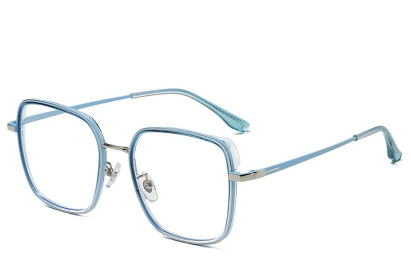 Rectangular Blue Metal Glasses #BS0406-0371