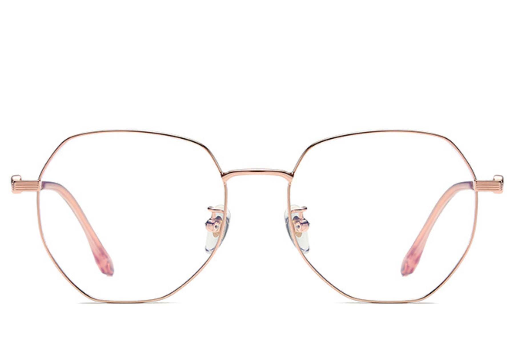 Gafas geométricas de titanio rosa #BS0406-0378