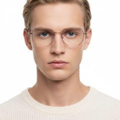 Gafas geométricas de titanio rosa #BS0406-0378