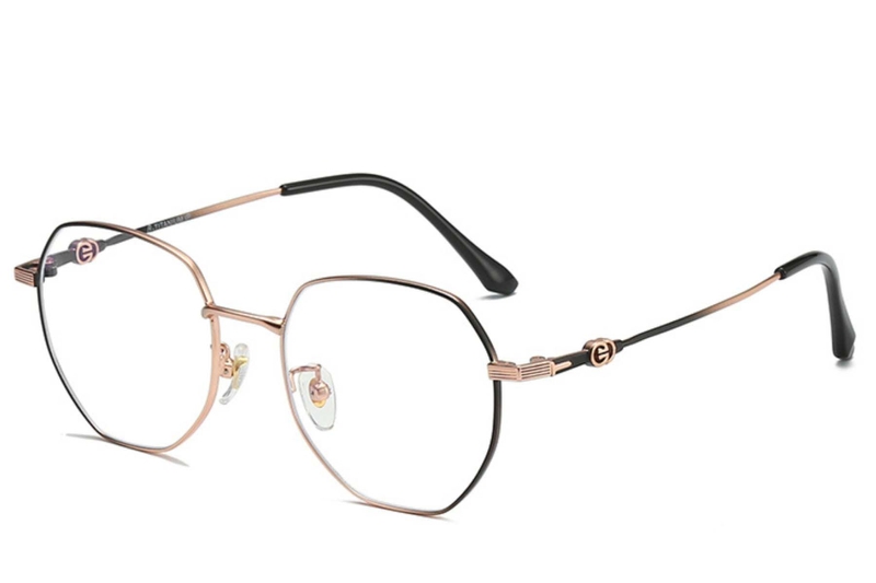 Geometric Black Titanium Glasses #BS0406-0379