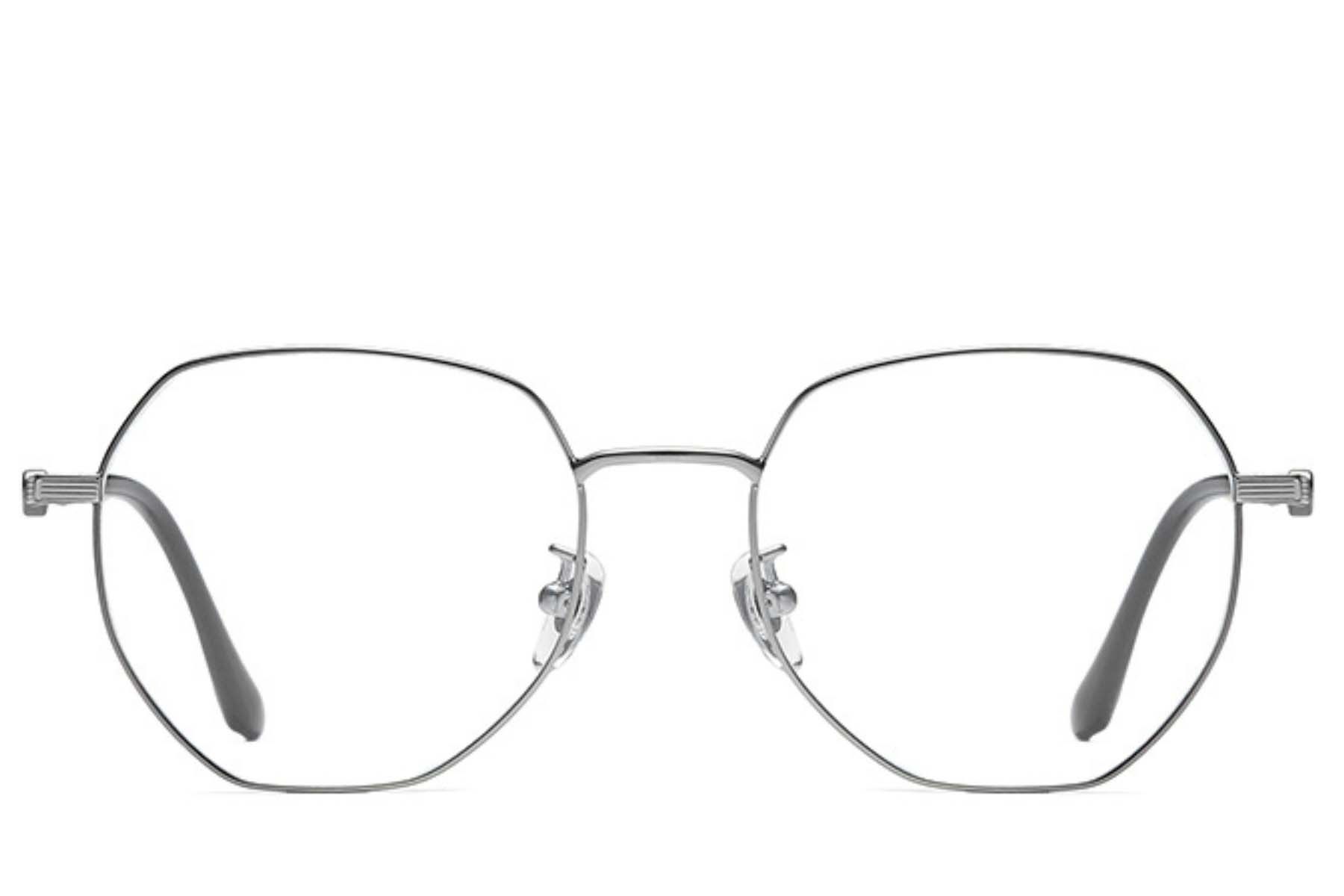 Gafas geométricas de titanio plateado #BS0406-0380