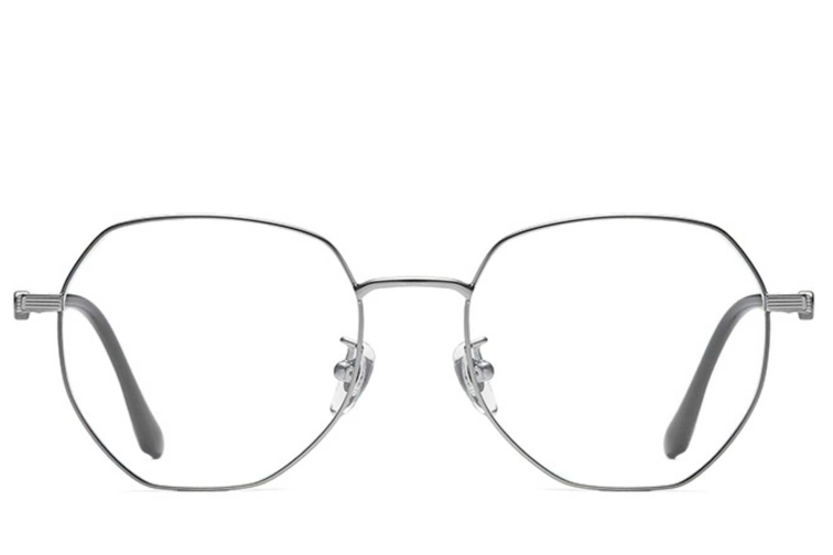 Gafas geométricas de titanio plateado #BS0406-0380