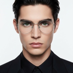 Gafas ovaladas de metal plateado #BS0406-0386