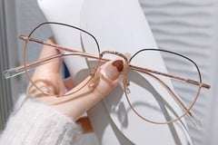 Gafas ovaladas de metal rosa #BS0406-0387