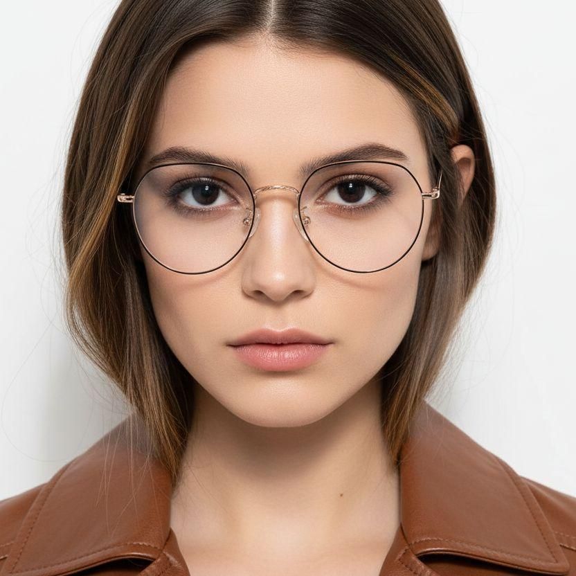 Ovale zwarte metalen bril #BS0406-0388