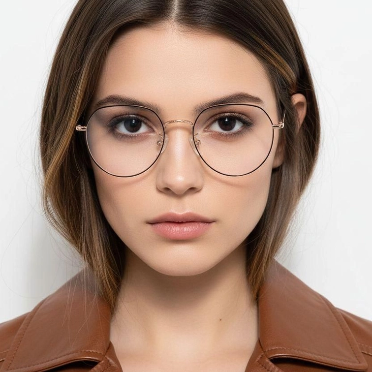 Ovale schwarze Metallbrille #BS0406-0388