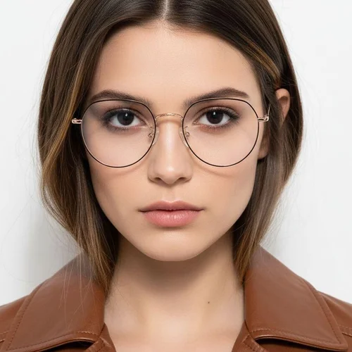 Lunettes ovales en métal noir #BS0406-0388