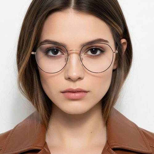 Lunettes ovales en métal noir #BS0406-0388