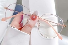 Oval Pink Titanium Glasses #BS0406-0390