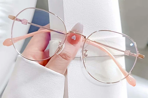Lunettes ovales en titane rose #BS0406-0390