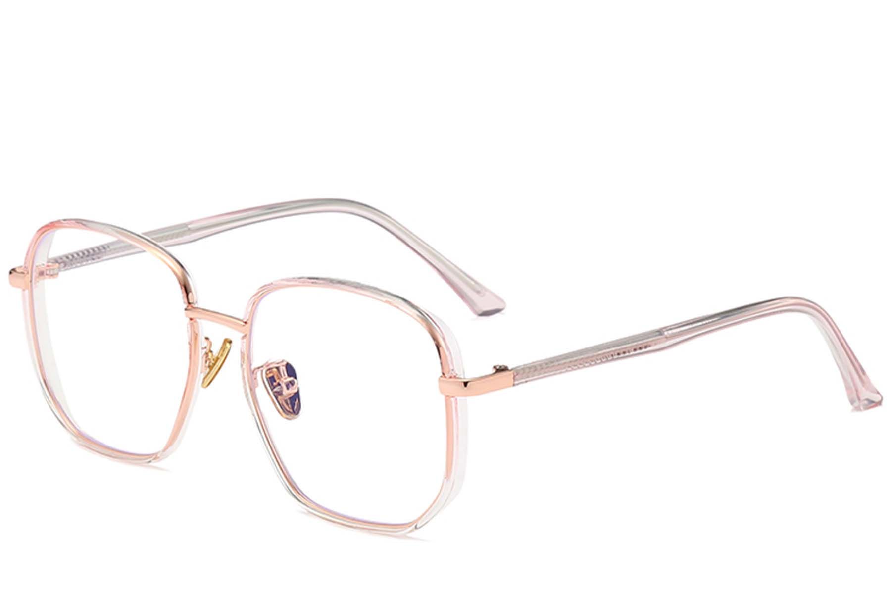 Geometric Pink Metal Glasses #BS0406-0400