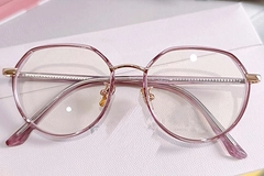 Oval Purple Metal Glasses #BS0406-0403