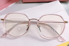 Oval Pink Metal Glasses #BS0406-0405