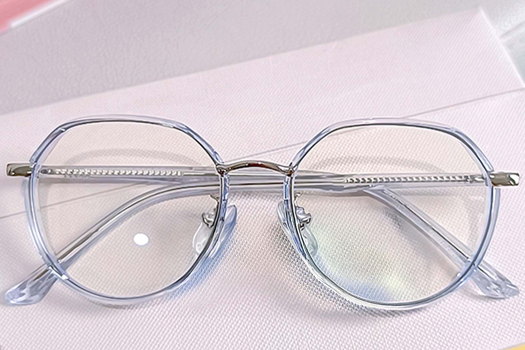 Oval Blue Metal Glasses #BS0406-0406