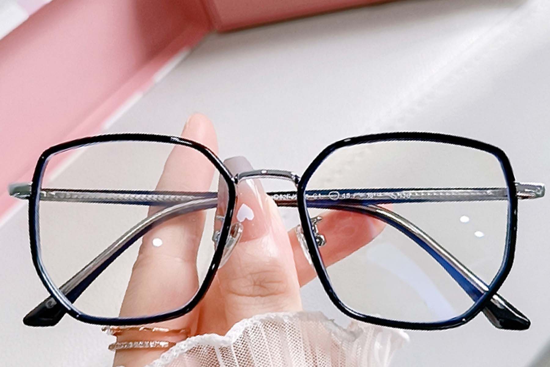 Gafas geométricas de metal plateado #BS0406-0407