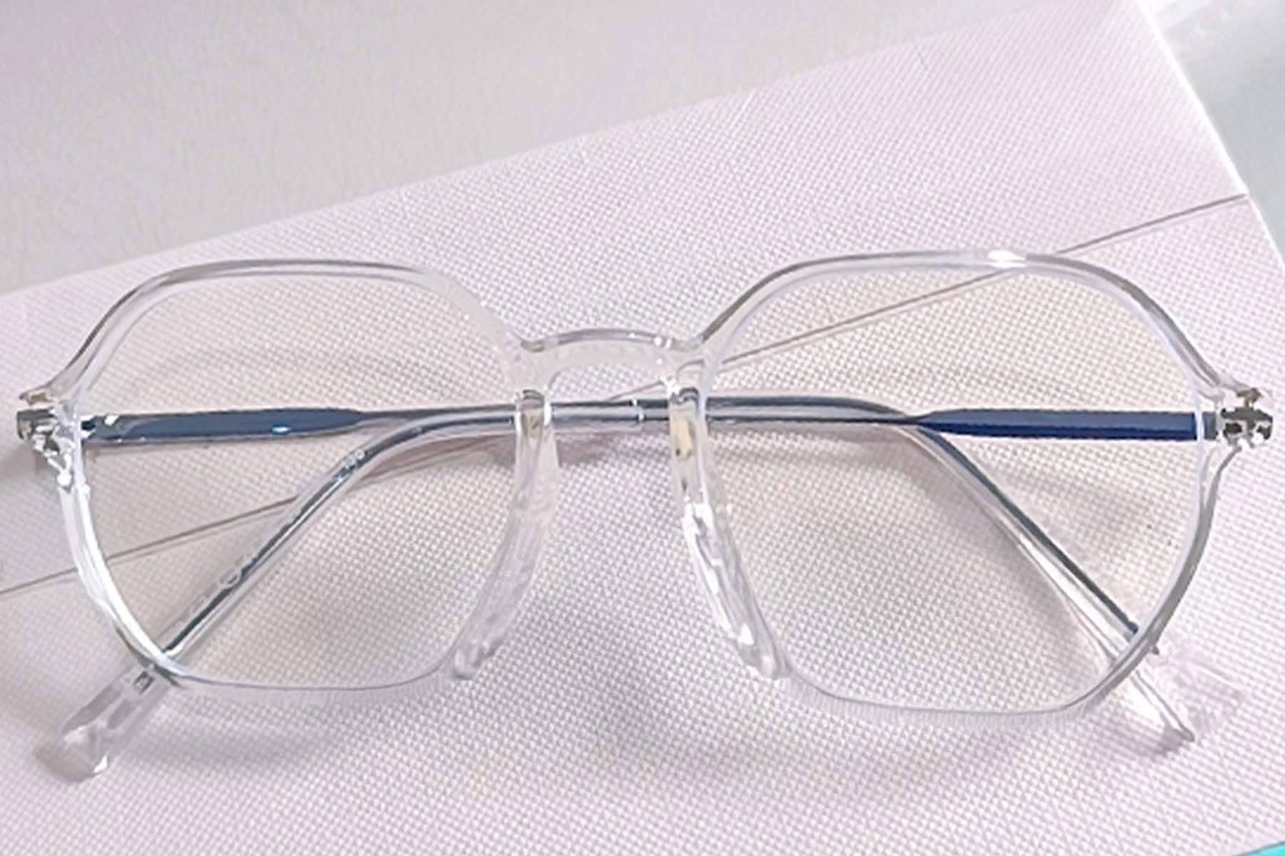 Gafas geométricas de metal transparente #BS0406-0413