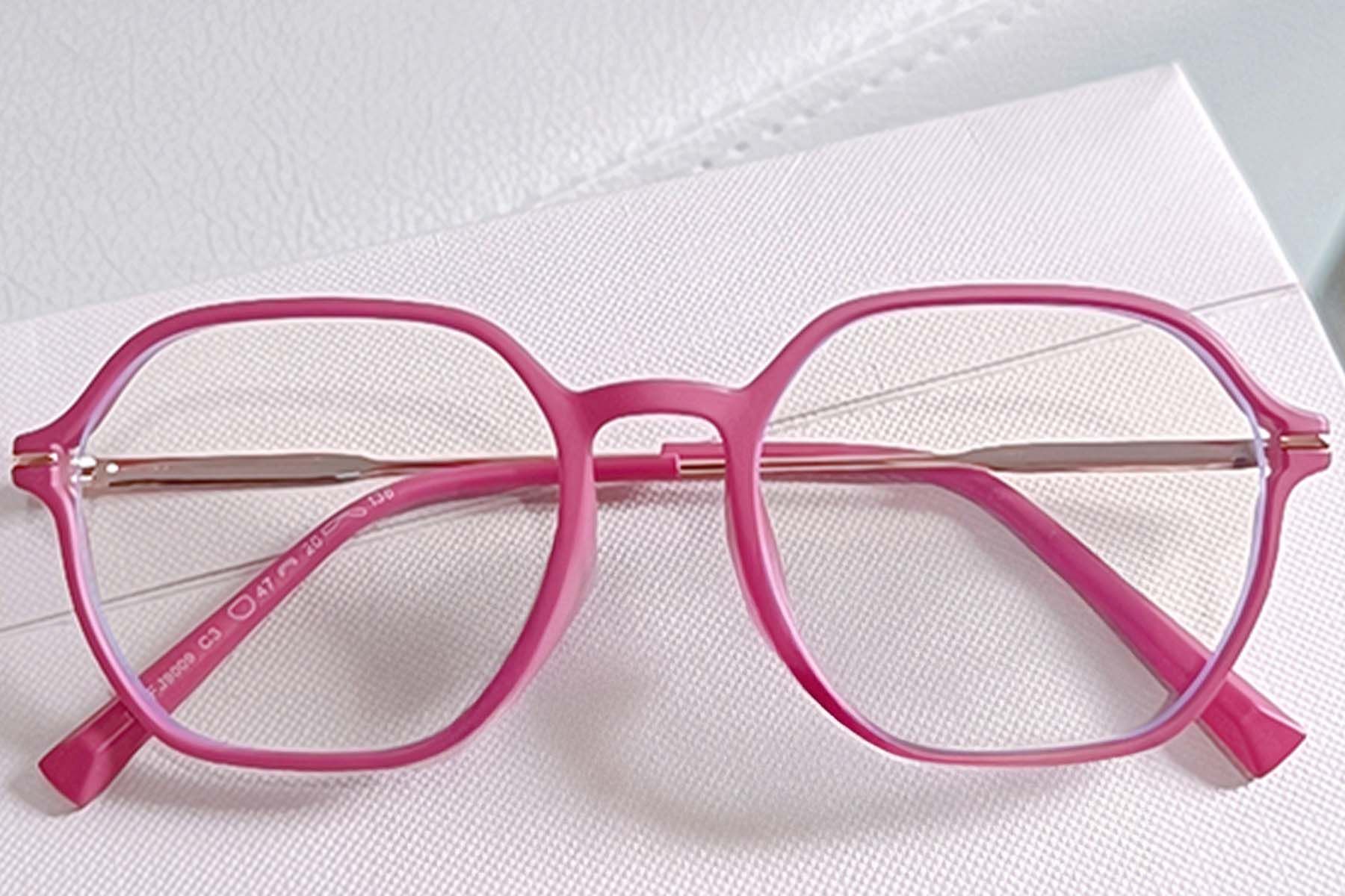 Geometric Red Metal Glasses #BS0406-0414