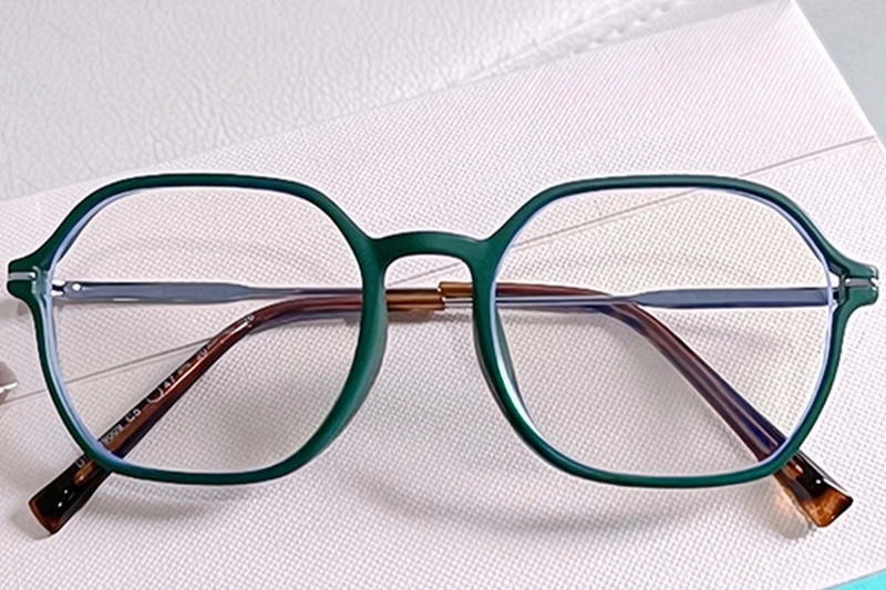 Geometric Green Metal Glasses #BS0406-0415