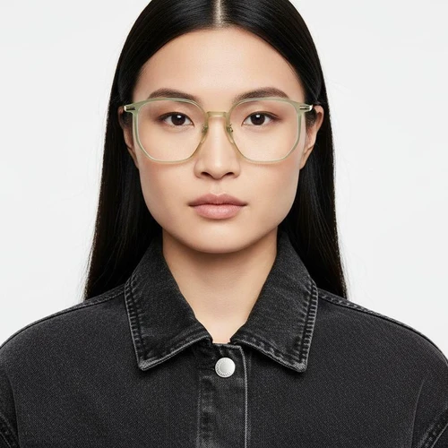 Geometrische grüne TR90-Brille #BS0406-0426